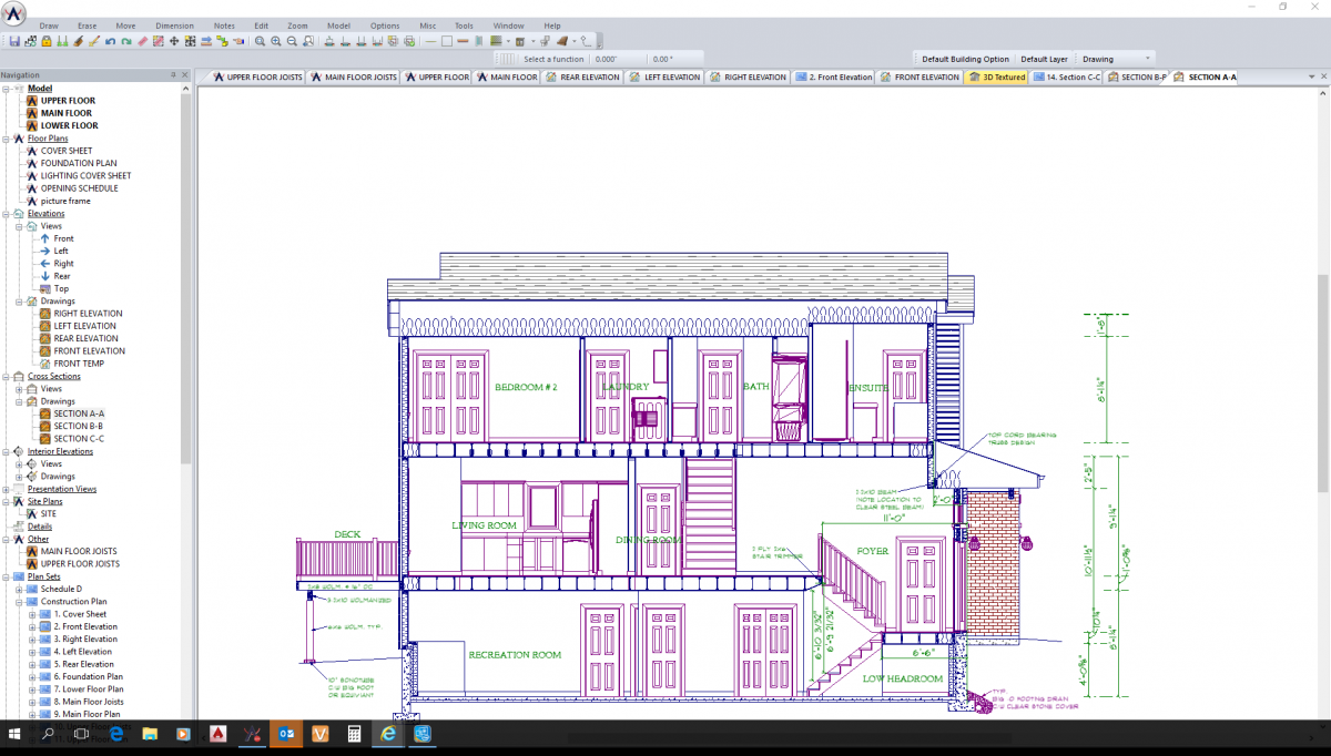 softplan 2016 disply window grills on elevations