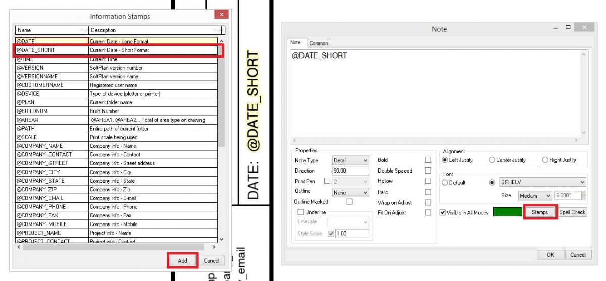 how to change date stamp in softplan 2016